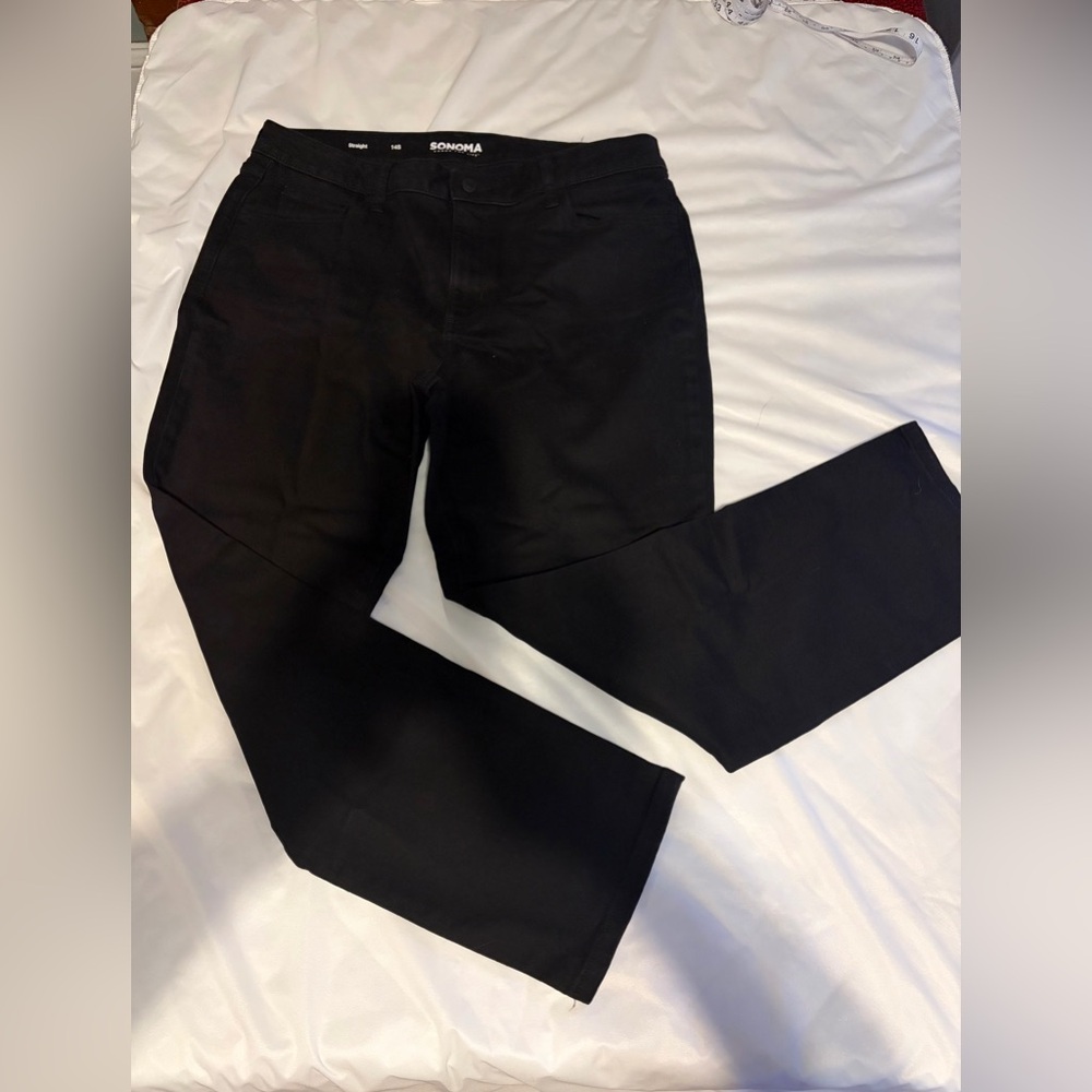 Sonoma Black Straight-Leg Pants